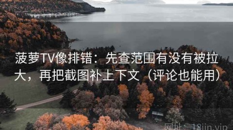 菠萝TV像排错：先查范围有没有被拉大，再把截图补上下文（评论也能用）