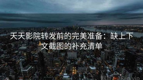 天天影院转发前的完美准备：缺上下文截图的补充清单