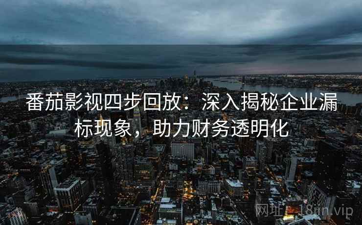 番茄影视四步回放:深入揭秘企业漏标现象,助力财务透明化 番茄影视四步回放:深入揭秘企业漏标现象,助力财务透明化