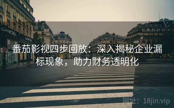 番茄影视四步回放:深入揭秘企业漏标现象,助力财务透明化 番茄影视四步回放:深入揭秘企业漏标现象,助力财务透明化